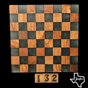 Item 132 Chess/Checker Board with Smokey Black Epoxy