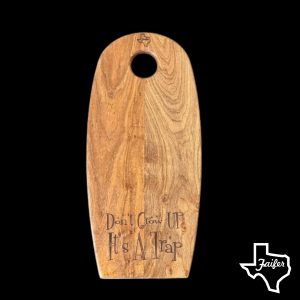 Mesquite Oval Bread Board "Don't Grow Up It's A Trap"