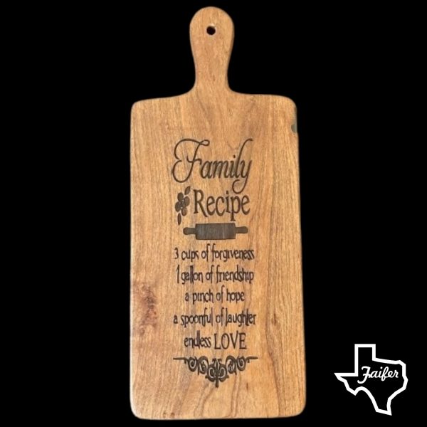 Mesquite "Family Recipe" Bread Board