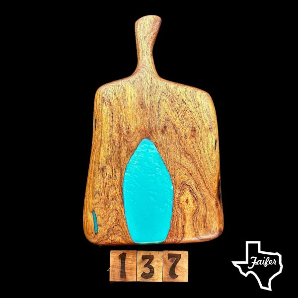 Item #137 Mesquite Live Edge Charcuterie Board<br>8 3/4" x 10 3/4" - Image 2